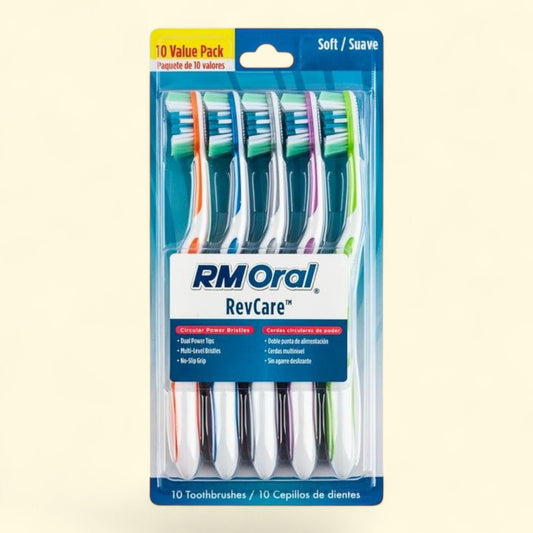 RM Oral RevCare Toothbrushes, Soft, 10 Count