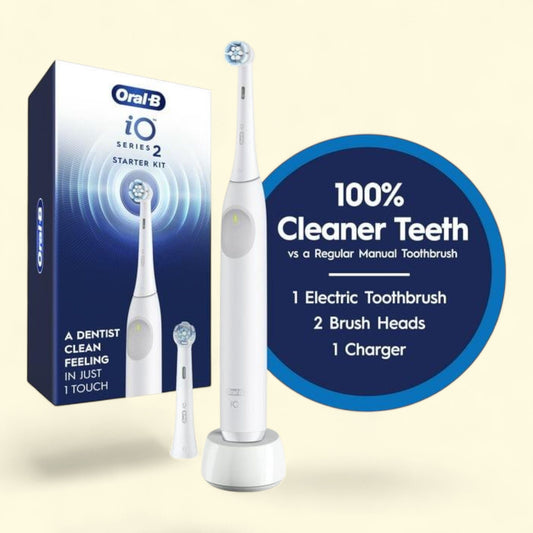 Oral-B iO Series 2 Electric Toothbrush Starter Kit, Pure White