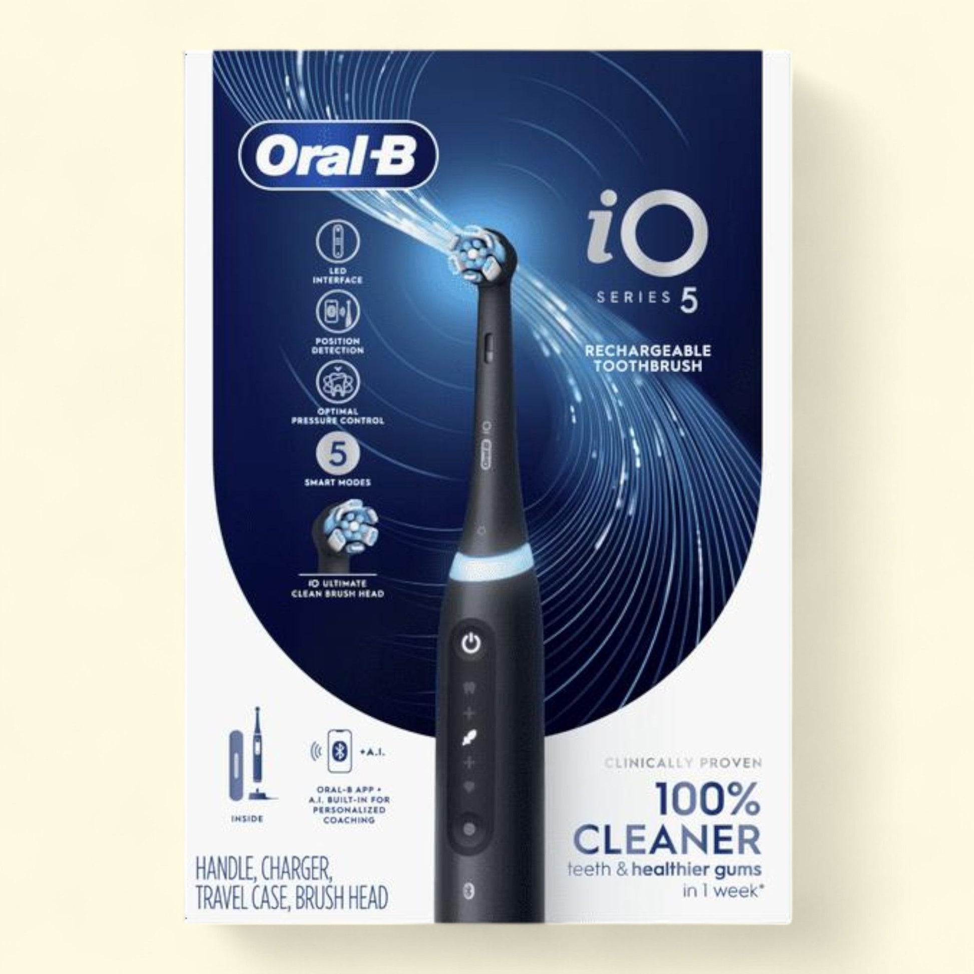 Oral-B iO Series 5 Electric Toothbrush, Compact Brush Head, Recharg... — authentic US product shipped worldwide by Treatspree