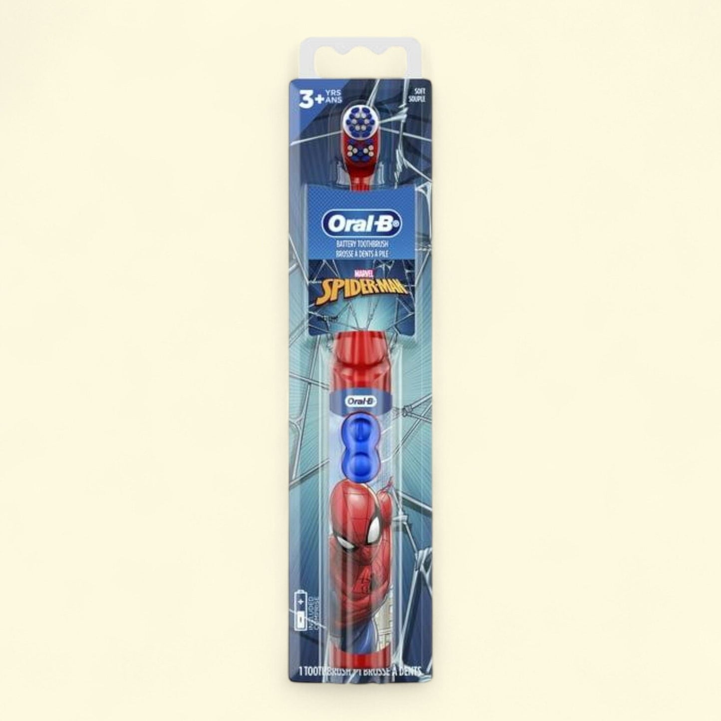 Oral-B Kid's Battery Toothbrush, Spiderman, Soft Bristles, Kids 3+