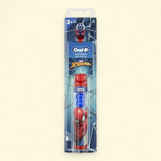 Oral-B Kid's Battery Toothbrush, Spiderman, Soft Bristles, Kids 3+