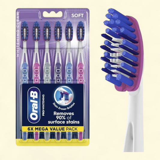 Oral-B Pro Whitening Toothbrushes, Soft, 6 Count
