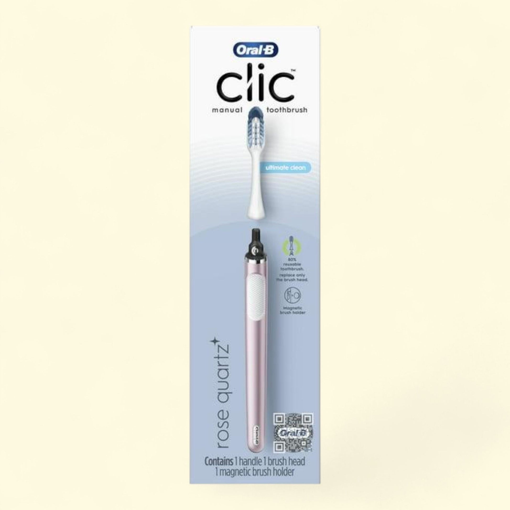 Oral-B Clic Metallic Rose Toothbrush, Medium Head & Holder, Adults ... — authentic US product shipped worldwide by Treatspree