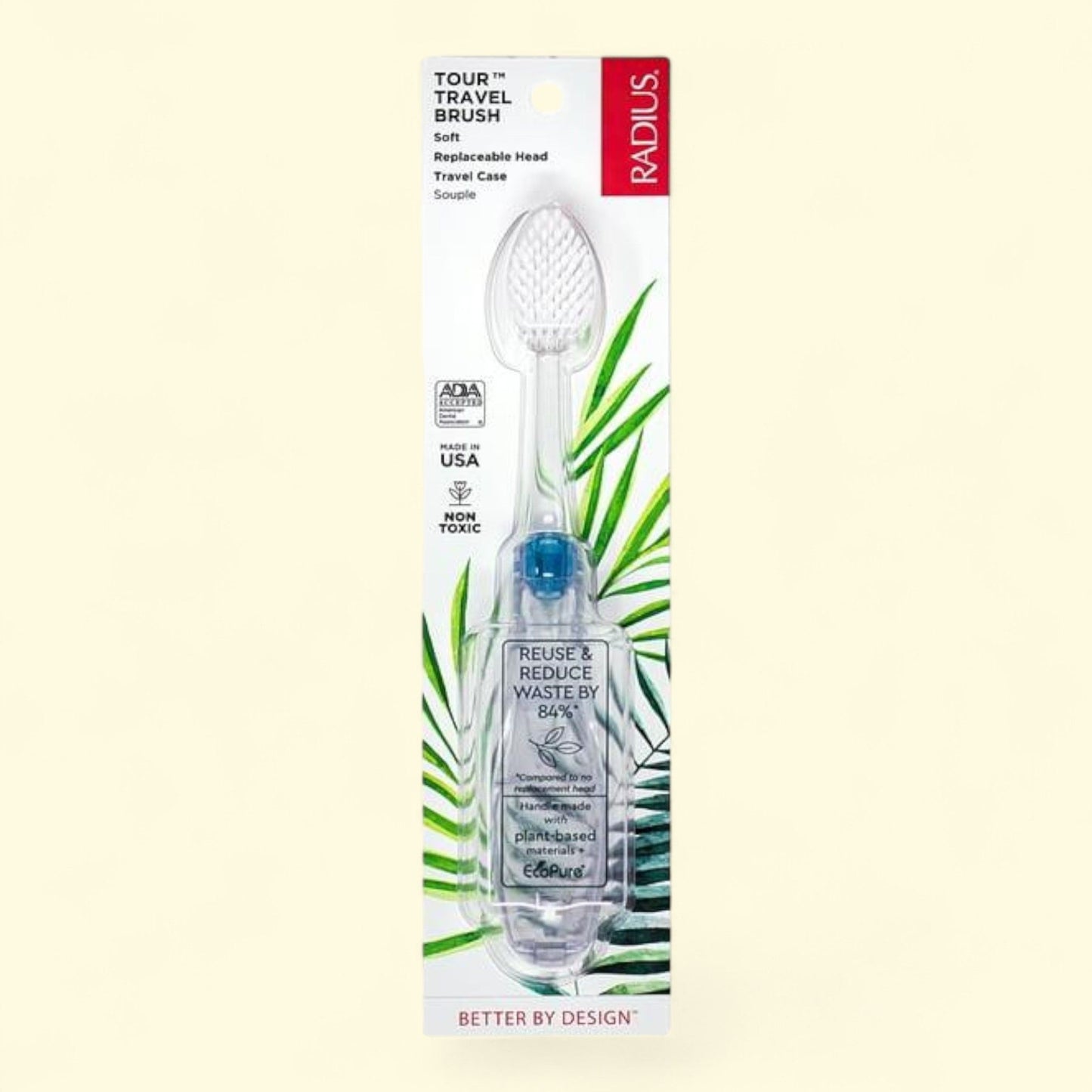 Radius Tour Travel Toothbrush, Adult Gum Health, Soft Bristles - 1 Count