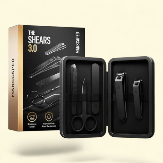 MANSCAPED Shears 3.0, 5-Piece Precision Mens Nail Grooming Travel Kit