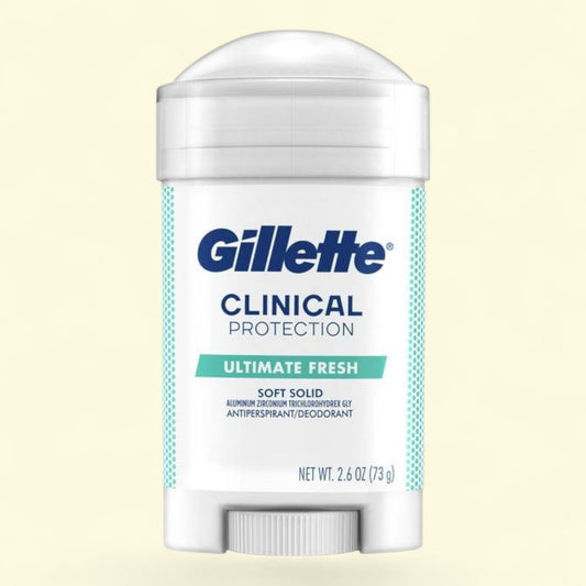 Gillette Antiperspirant Deodorant for Men, Clinical Soft Solid, Ultimate Fresh, 2.6 oz.