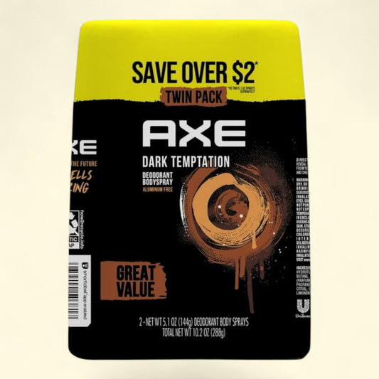 Axe Dark Temptation Body Spray, 5.1 oz Twin Pack