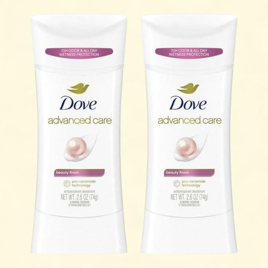 Dove Antiperspirant Deodorant Stick Beauty Finish, 2.6 oz Twin Pack