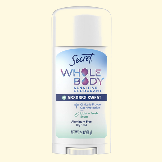 Secret Whole Body Aluminum-Free Deodorant Stick, 2.4oz