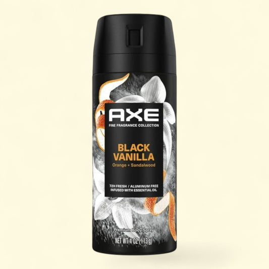 Axe Fine Fragrance Men's Deodorant Body Spray, Black Vanilla, 4 oz