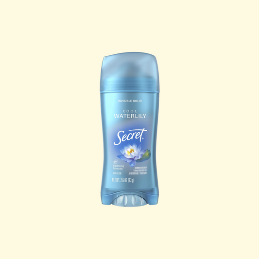 Secret Invisible Solid Antiperspirant Deodorant Stick, Waterlily Scent, 2.6 oz