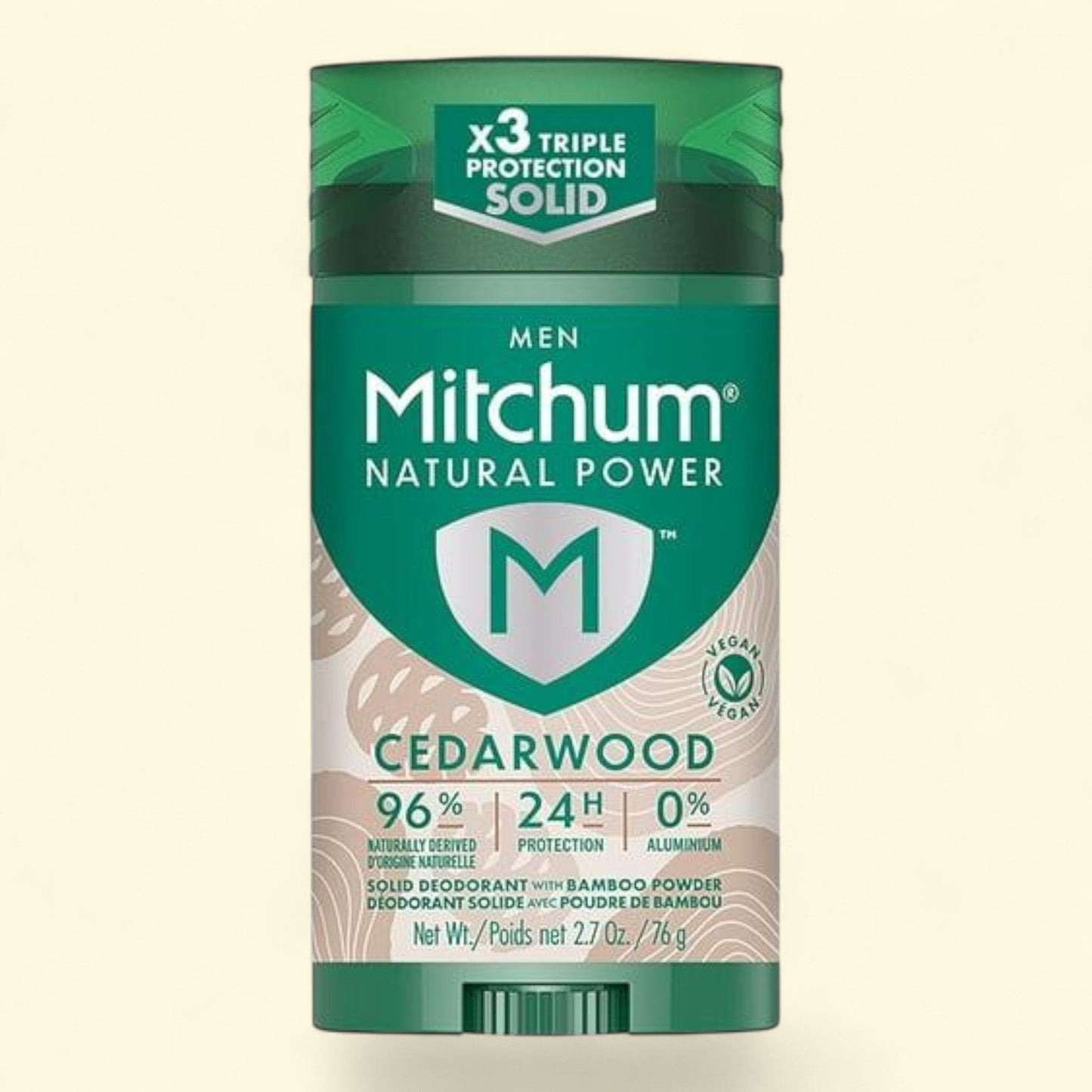 Mitchum Men's Deodorant Solid, Cedarwood, 2.7 oz