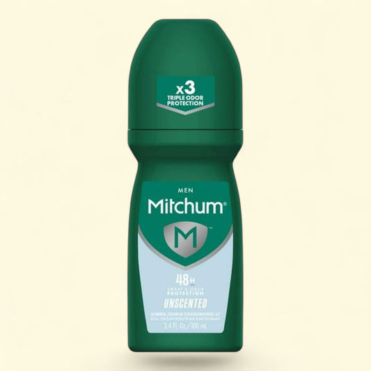 Mitchum Men's Antiperspirant & Deodorant Roll-On, Unscented, 3.4 oz
