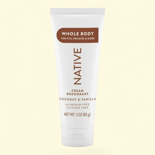 Native Whole Body Deodorant Invisible Cream, Coconut & Vanilla, 3 oz