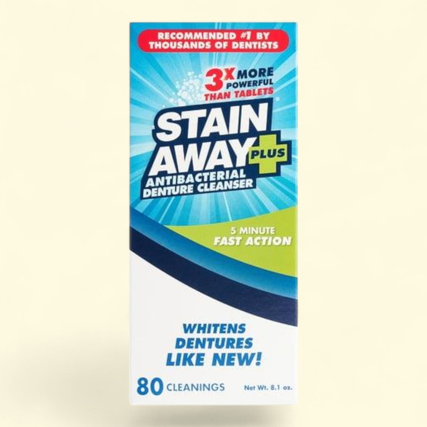 Stain Away Plus Denture Cleanser, 8.10 oz