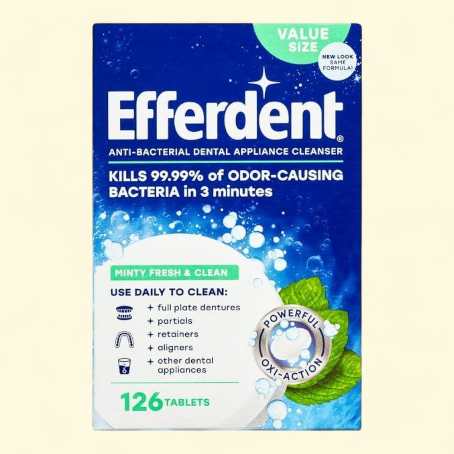 Efferdent Retainer & Denture Cleaner Tablets, 126 Count