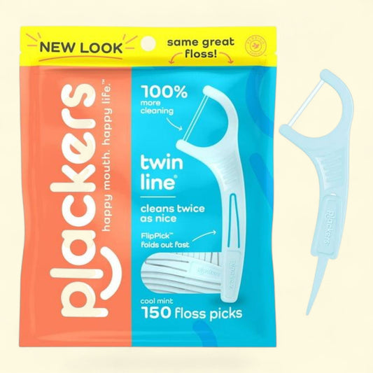 Plackers Twinline Dental Floss Picks, 150 Count