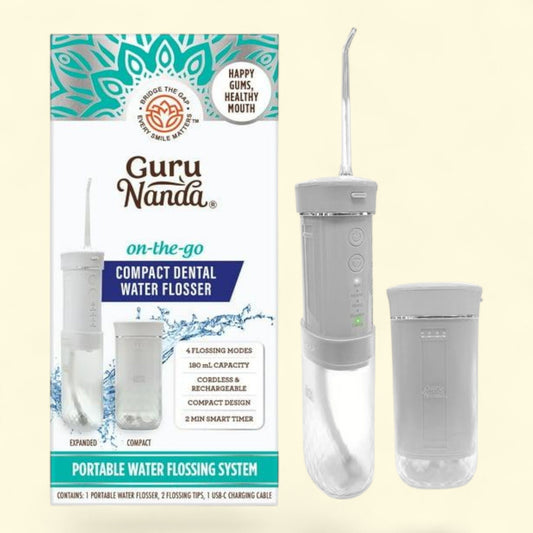 GuruNanda Dental Water Flosser, Travel Size - 180ml Tank, White