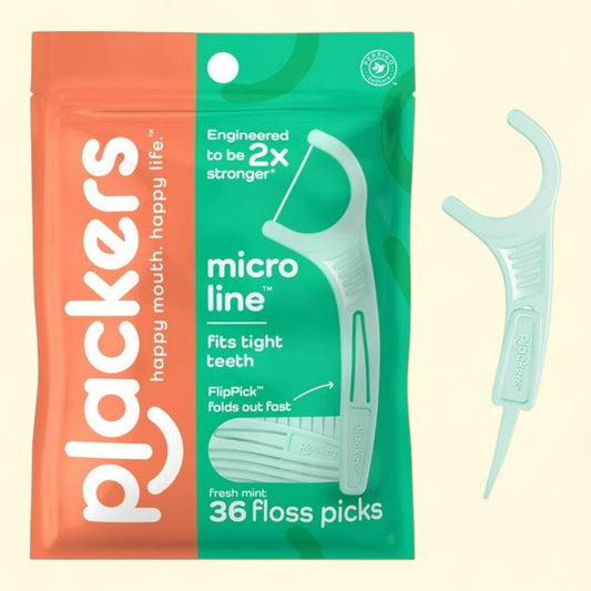 Plackers Dental Floss Picks, Micro Line, Mint, 36 Count