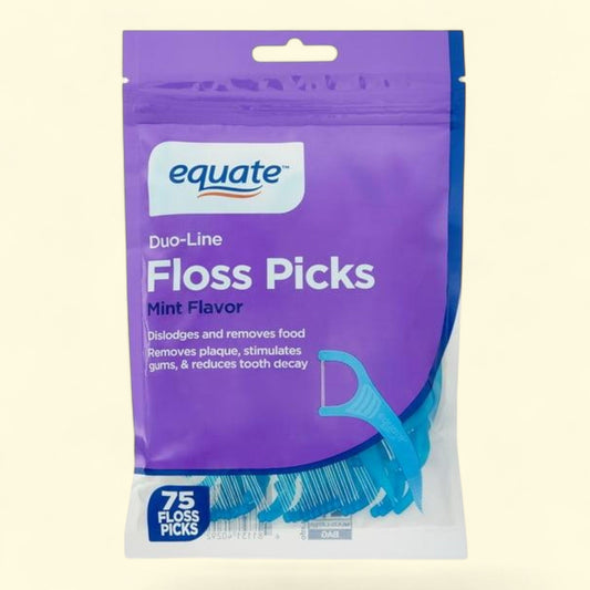 Equate Floss Picks, Mint Flavor (75 Count)