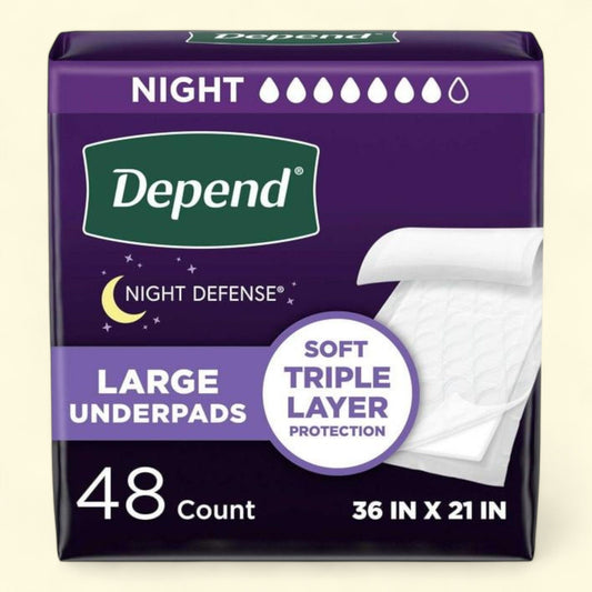 Depend Underpads, Disposable Incontinence Bed Pads, 36" x 21", 48 Count