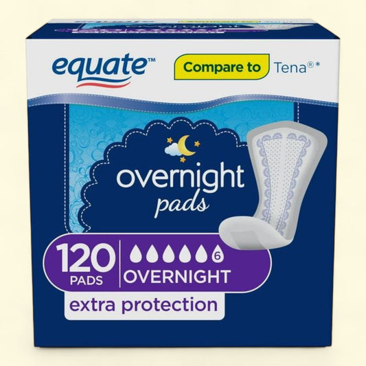 Equate Options Incontinence Pads, Overnight (120 Count)
