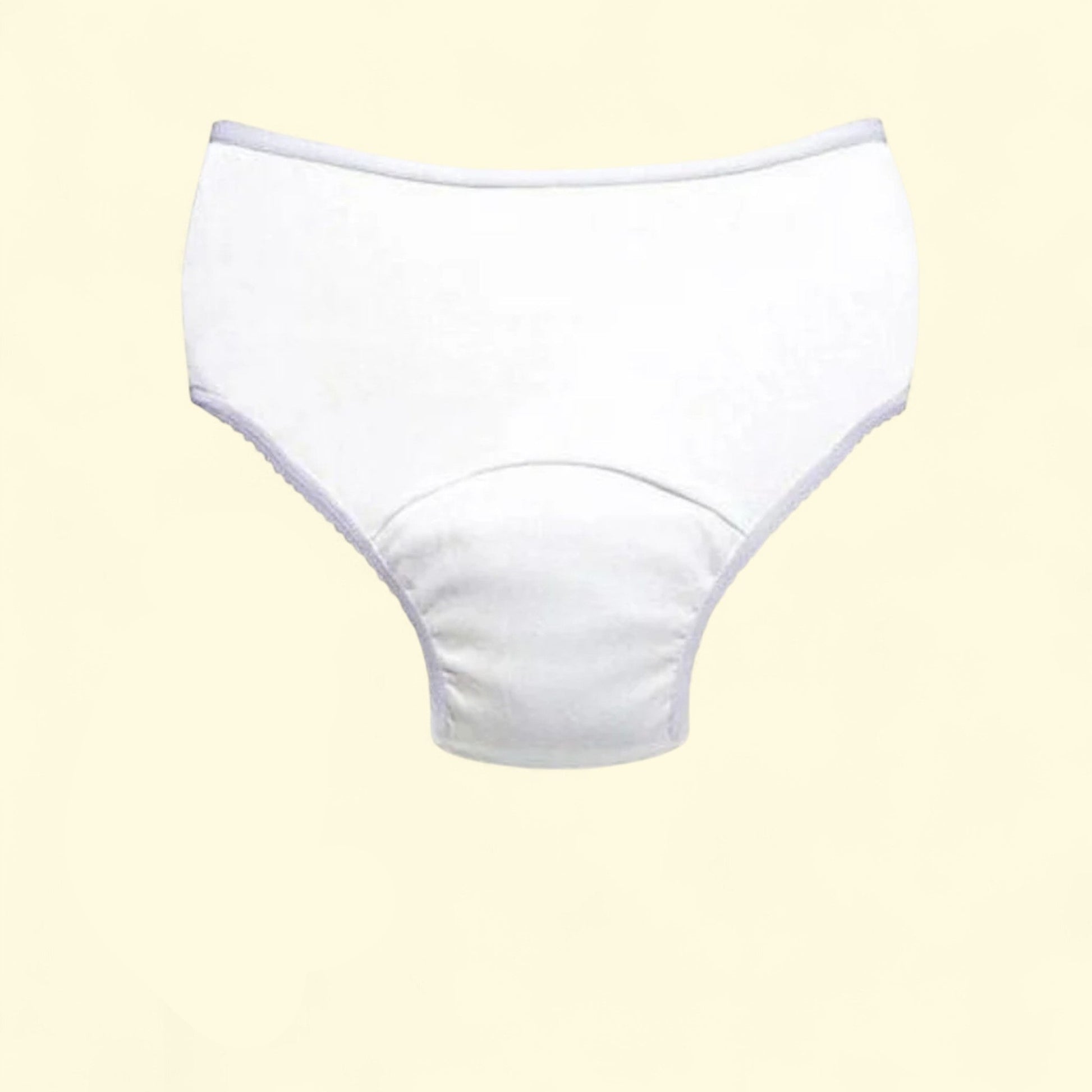 White underwear on a light yellow background