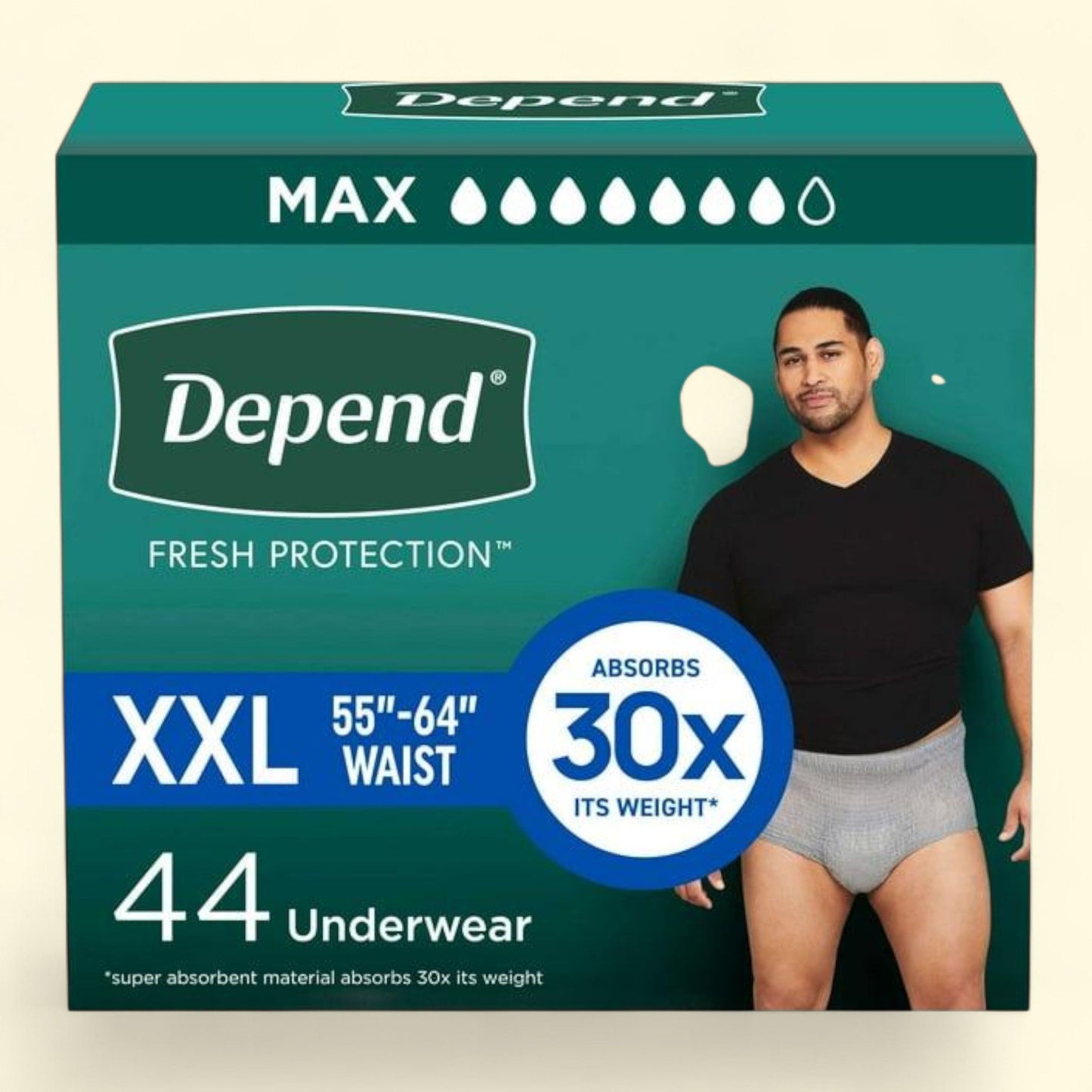 Depend Incontinence Underwear for Men, XXL, 44 Count — authentic US product shipped worldwide by Treatspree