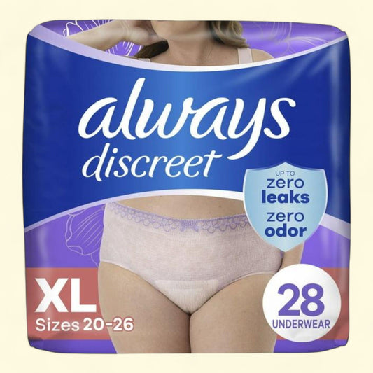 Always Discreet Adult Incontinence Underwear, XL, 28 CT