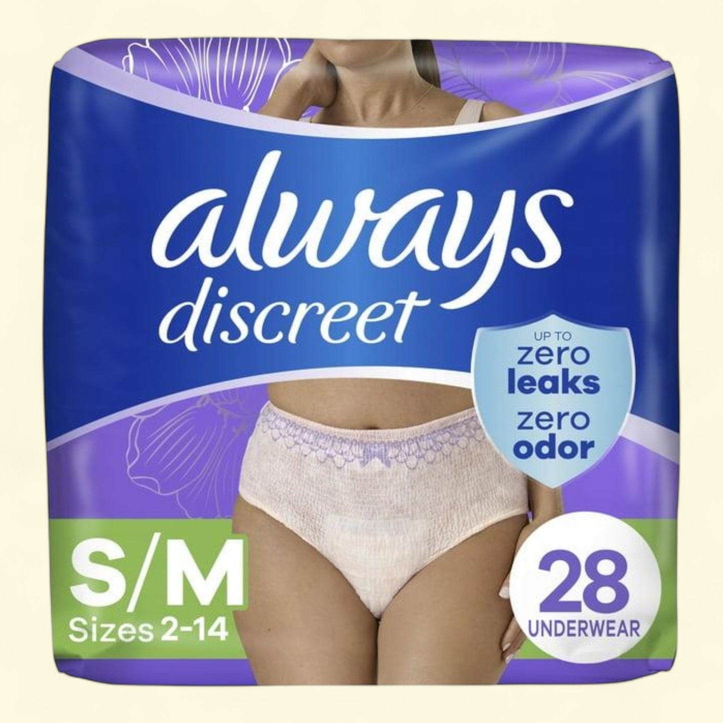 Always Discreet Incontinence Underwear, S/M, 28 CT