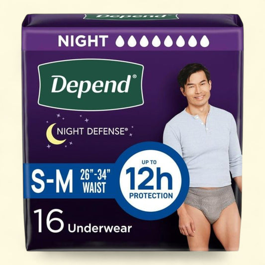 Depend Night Defense Incontinence Underwear for Men, S/M, 16 Count