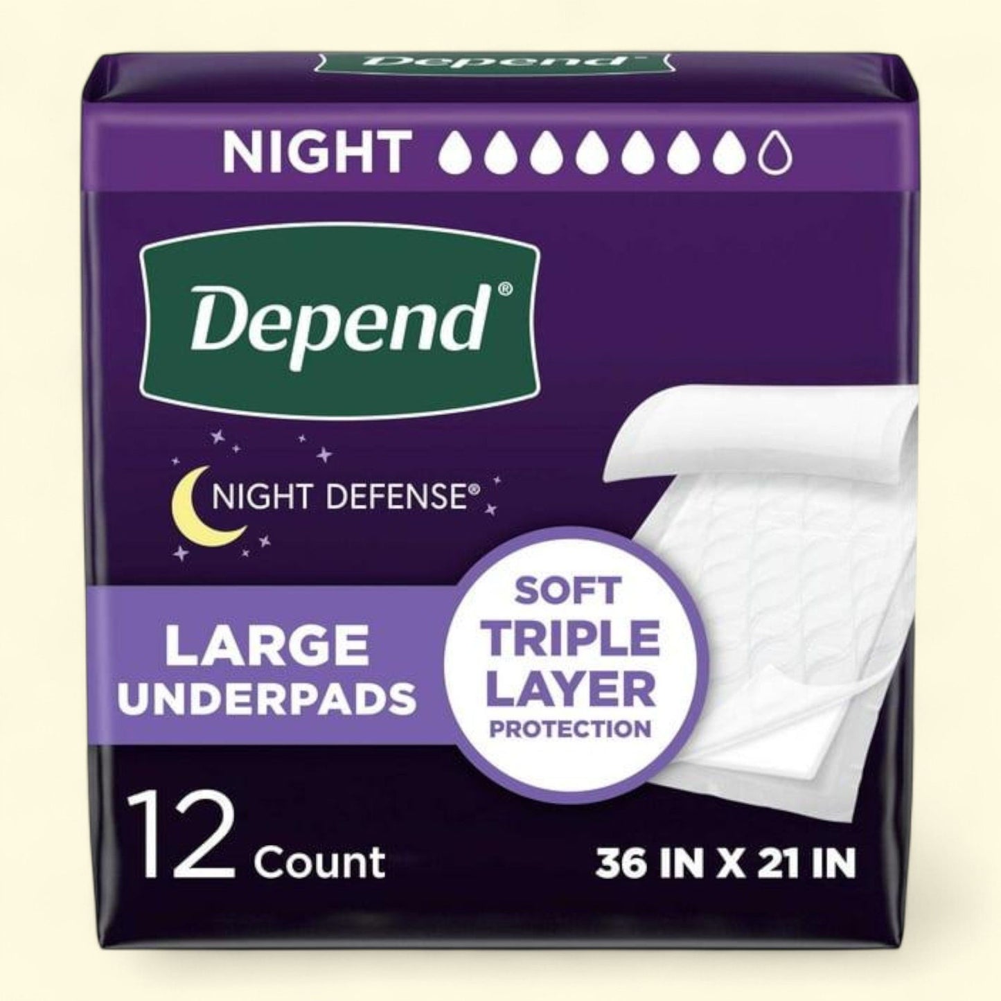 Depend Underpads, Disposable Incontinence Bed Pads, 36" x 21", 12 Count
