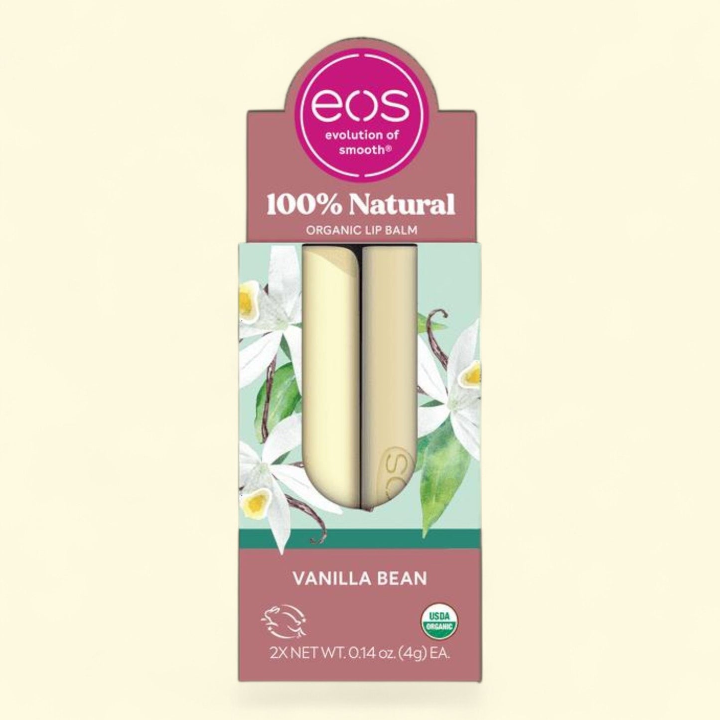 EOS Lip Balm, Vanilla Bean, 0.14 oz, 2-Pack