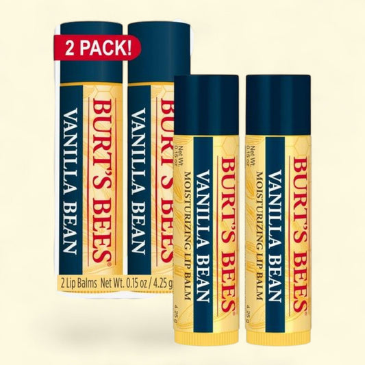 Burts Bees Lip Balm, Vanilla Bean, 2-Pack, 0.15 oz.