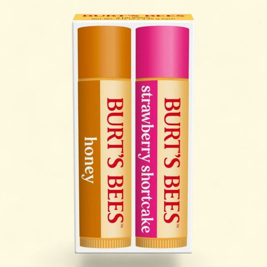 Burts Bees Lip Balm, Honey and Strawberry Shortcake, 0.15 oz, 2-Pack.