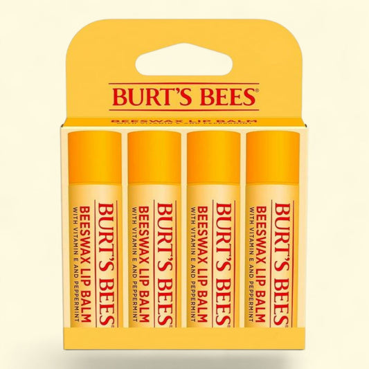 Burts Bees Lip Balm, Original Beeswax, 4 Tubes