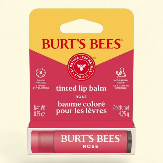 Burt's Bees Lip Balm, Rose Tinted, 0.15 oz.