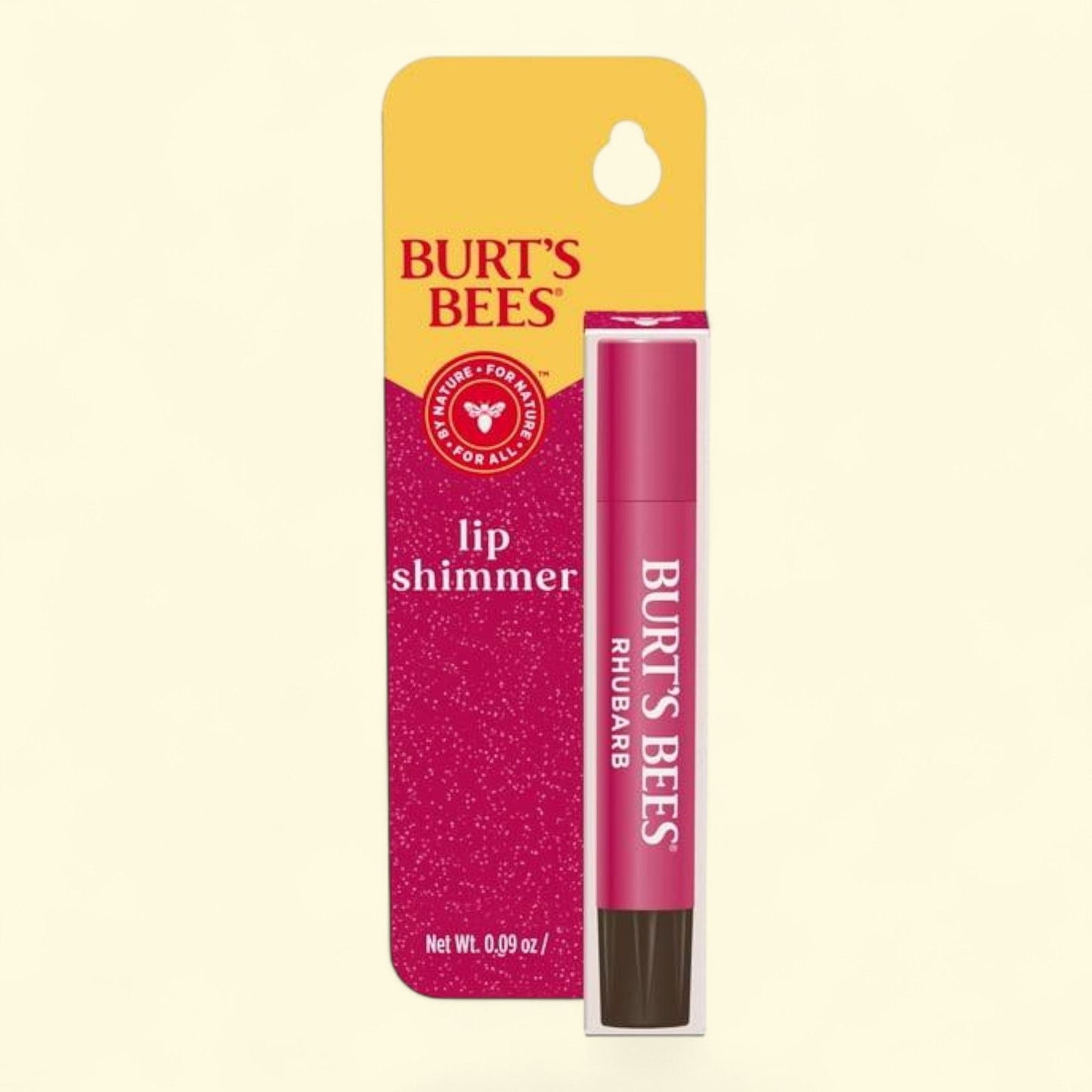 Burts Bees Lip Shimmer, Rhubarb; 0.09 Oz.