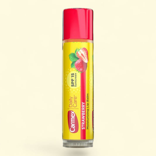Carmex Daily Care Moisturizing Lip Balm Stick, Strawberry Lip Balm, 0.15 OZ
