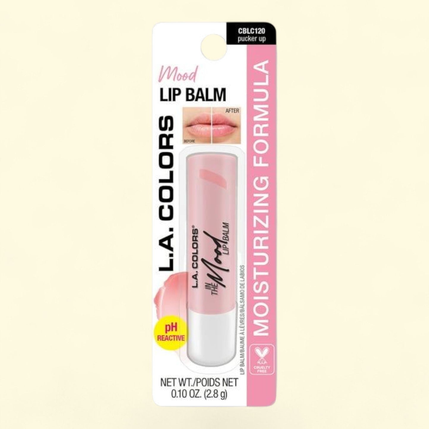 L.A. COLORS Mood Lip Balm, Pucker Up, 0.10 oz