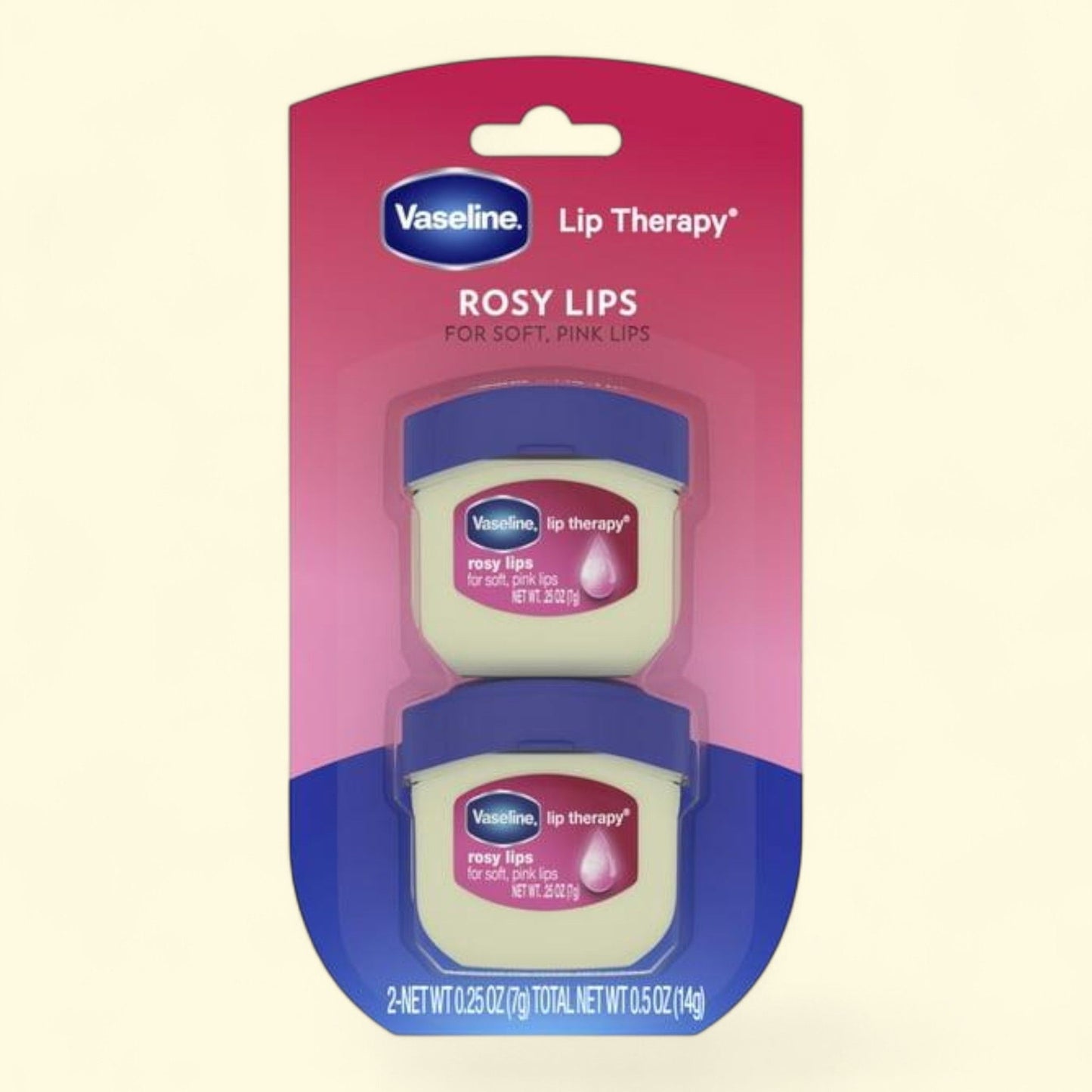 Vaseline Lip Therapy Lip Balm Mini Rosy, 0.25 oz 2 Count
