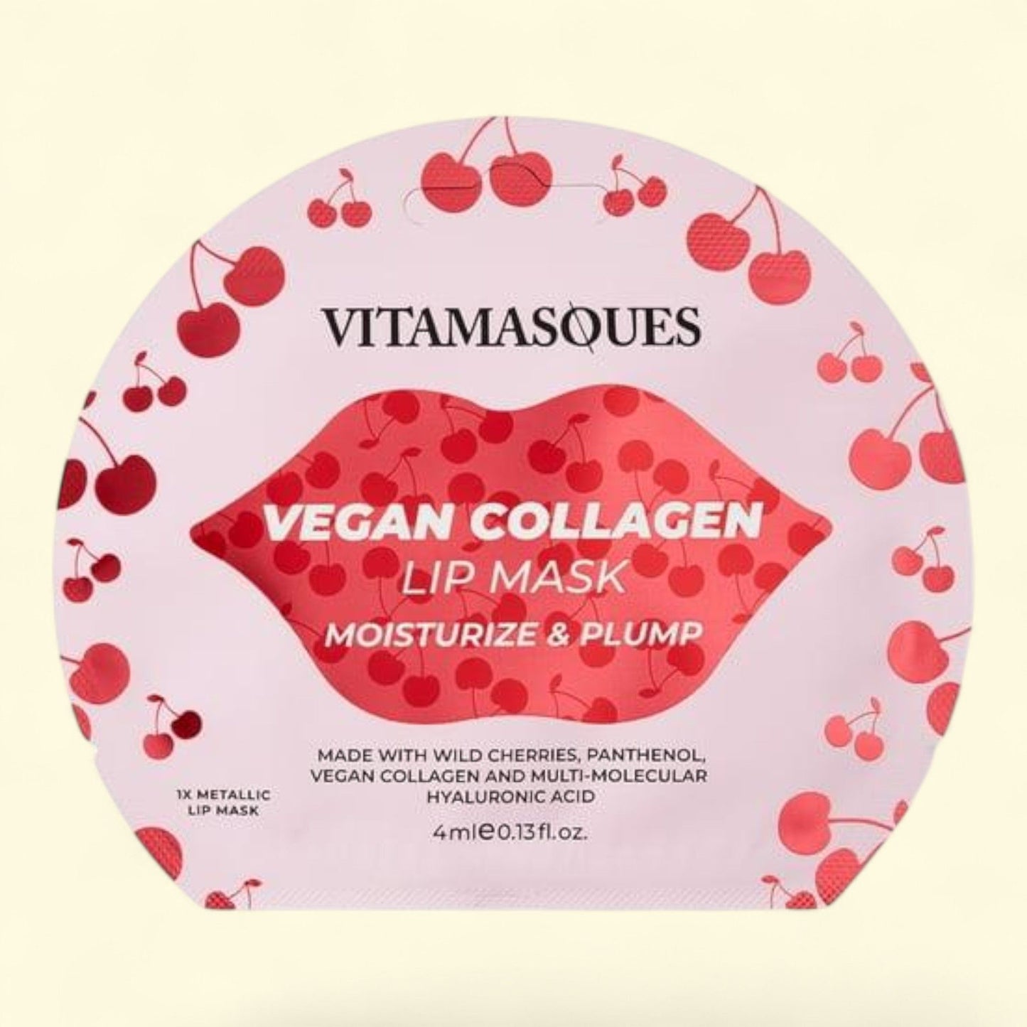 Vitamasques Cherry Vegan Collagen Lip Mask, 0.13 fl oz