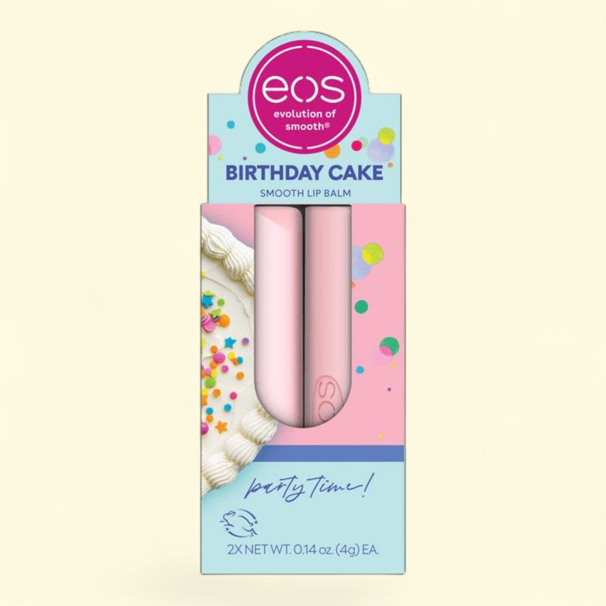 eos Shea Lip Balm, Birthday Cake, 0.14 oz, 2-Pack — authentic US product shipped worldwide by Treatspree