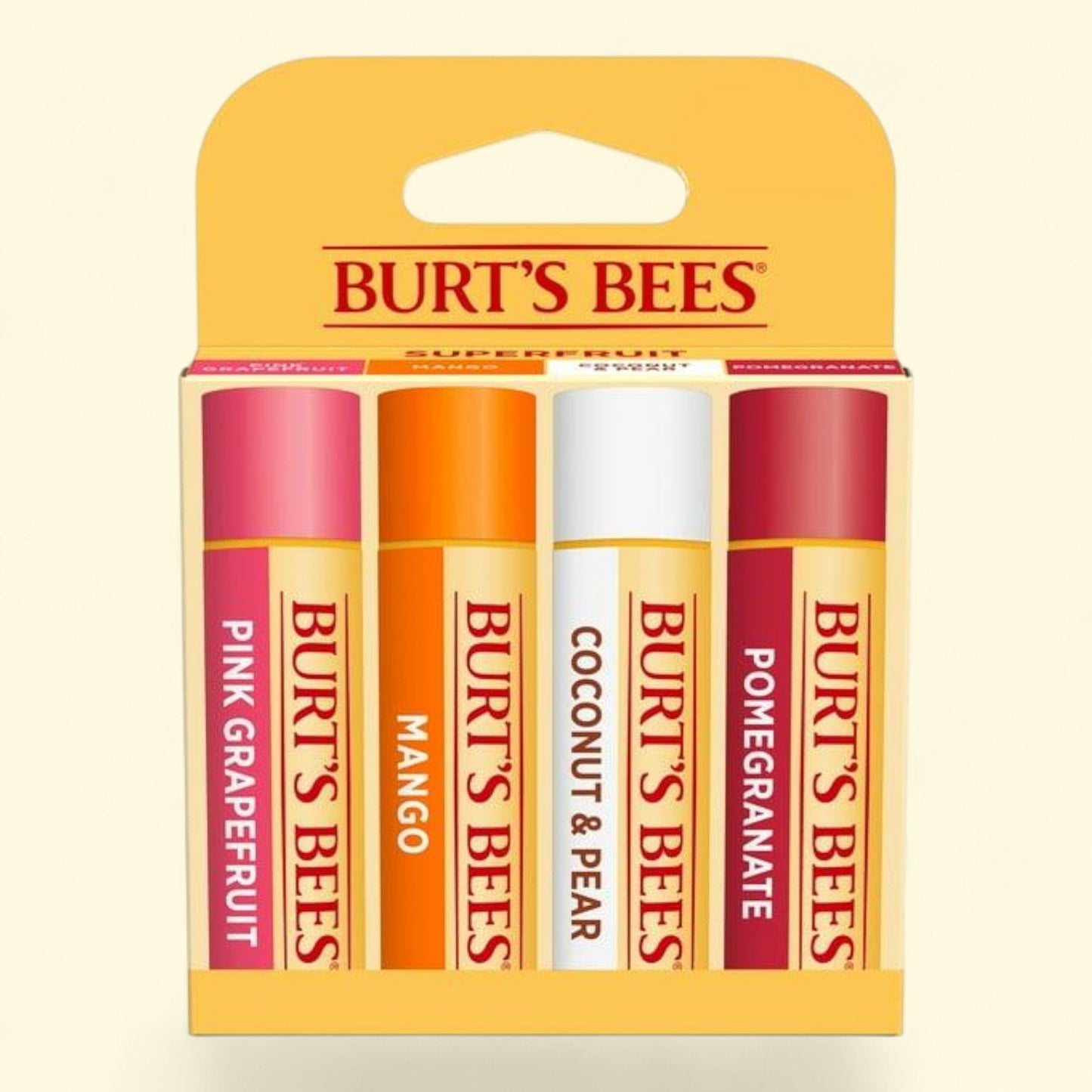 Burt's Bees Lip Balm with Beeswax, Superfruit, 4 Tubes