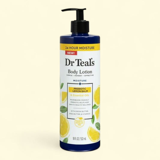 Dr Teal's Body Lotion with Prebiotic Lemon Balm, Sage, & Thyme Essential Oil Blend, 18 fl oz