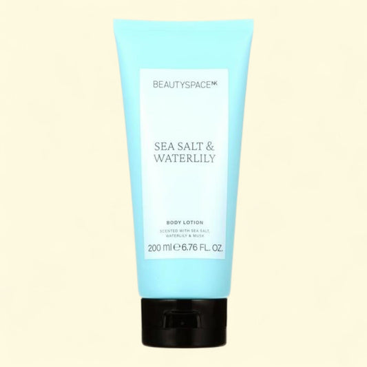 BEAUTYSPACE Body Lotion Cream Moisturizer, Sea Salt and Waterlily, 6.76 fl oz