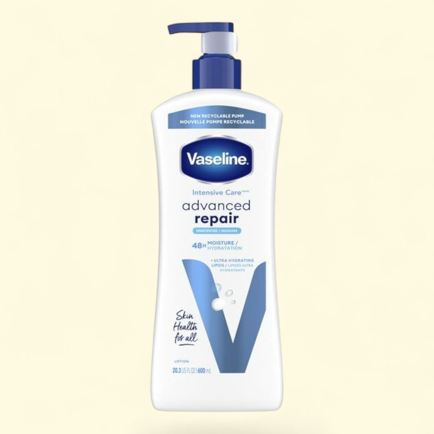 Vaseline Intensive Care Body Lotion Advanced Repair Unscented, 20.3 oz