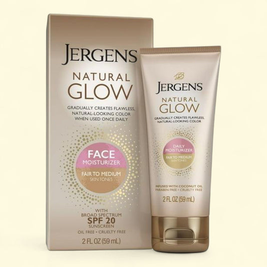 Jergens Natural Glow Face Moisturizer, Fair to Medium, SPF 20, 2 oz