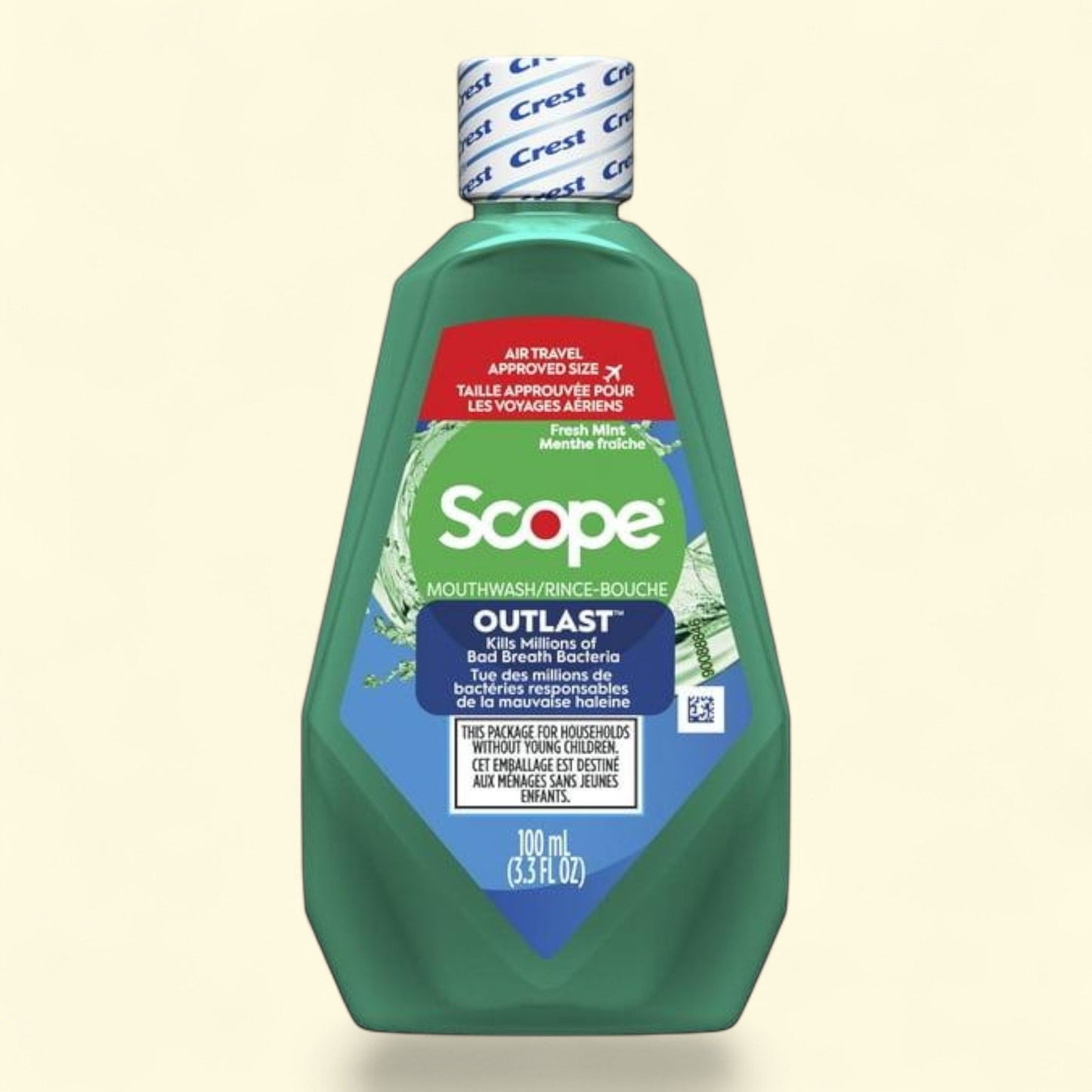 Crest Scope Outlast Mouthwash, Fresh Mint, 100mL