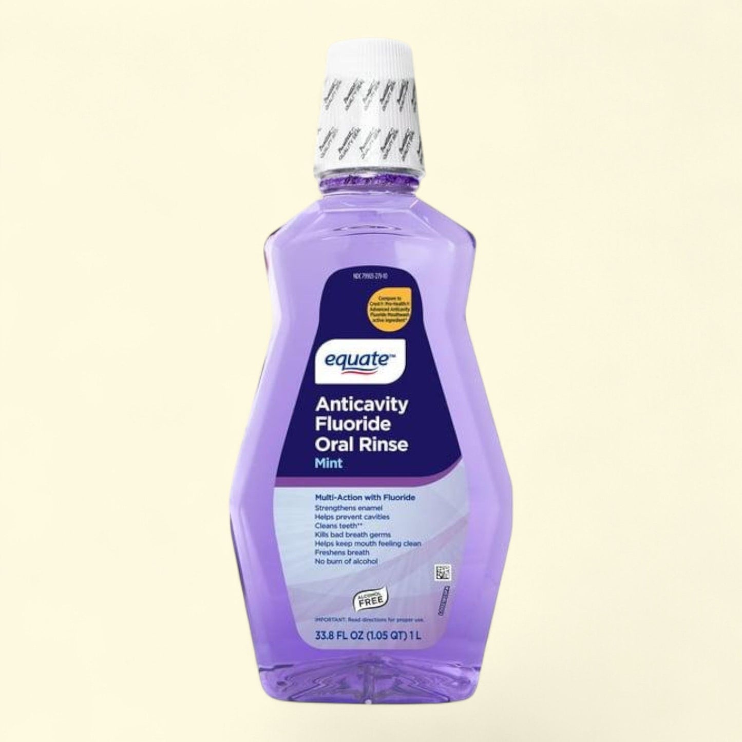 Equate Anticavity Fluoride Oral Rinse, Mint Flavor, 1 L